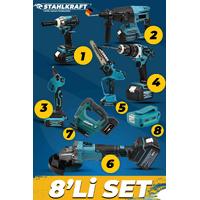 STAHLKRAFT STH 9948 58 VF 7 Lü MAX Plus Set Somun Sıkma + Hilti + Matkap + Taşlama + Budama Testere + Makas + Dekupaj + Power bank fener