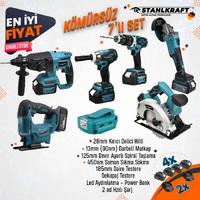 DAWREEK STH 9949 58 VF 6 Lü MAX Plus Set Somun Sıkma + Hilti + Matkap + Taşlama + Daire Testeresi + Dekupaj + Power bank fener